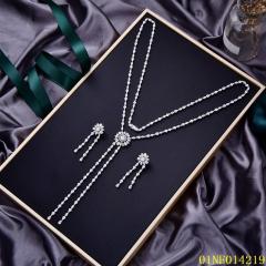 Wholesale Fashion Sterling Silver 925 jewelry Long Chain Necklace Set