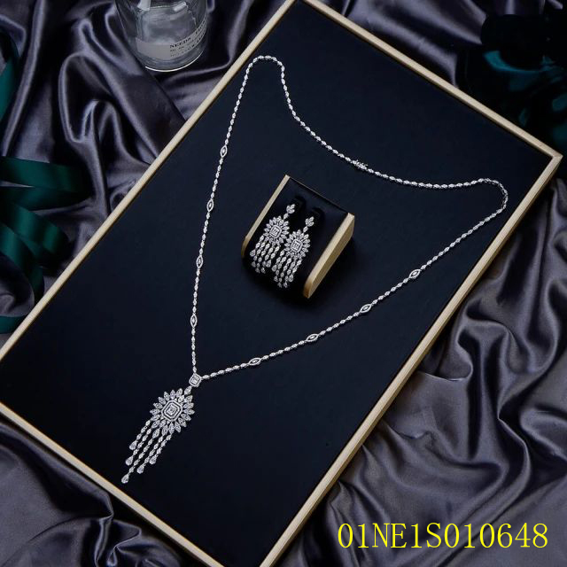 Hot Fashion Sterling Silver 925 jewelry Long Chain Necklace Set