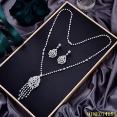 Hot Fashion Sterling Silver 925 jewelry Long Chain Necklace Set
