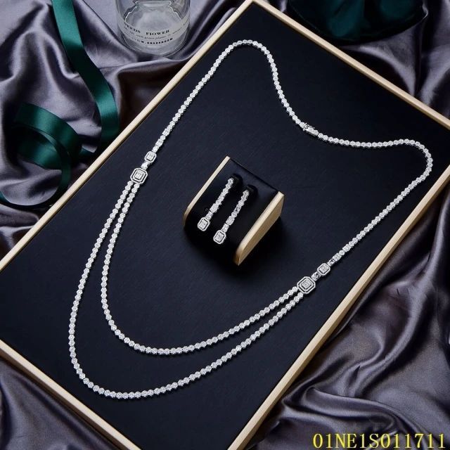 Popular Wholesale Designer Sterling Silver 925 jewelry Long Chain Necklace Set