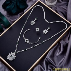 Top Fashion Sterling Silver 925 jewelry Long Chain Necklace Set