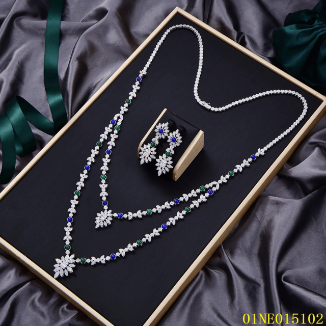 Hot Style Wholesale Sterling Silver 925 jewelry Long Chain Necklace Set