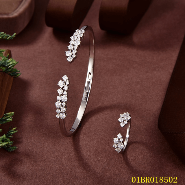 The New Listing Sterling Silver 925 Jewelry bangle ring set