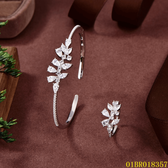 Hot Fashion Sterling Silver 925 Jewelry bangle ring set