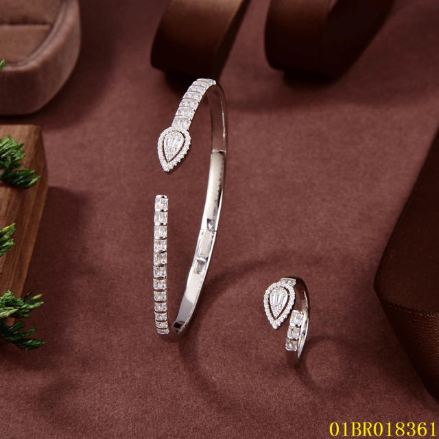 China Wholesale Factory Sterling Silver 925 Jewelry bangle ring set