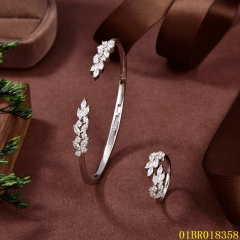 Quality Factory Supply New Design Sterling Silver 925 Jewelry bangle ring set