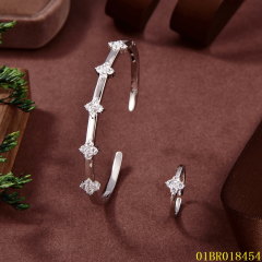 Popular Design Sterling Silver 925 Jewelry bangle ring set