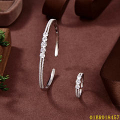 Hot Style Wholesale Sterling Silver 925 Jewelry bangle ring set