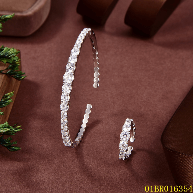 China Wholesale Factory Sterling Silver 925 Jewelry bangle ring set