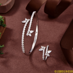 Quality Wholesale Unique Design Sterling Silver 925 Jewelry bangle ring set