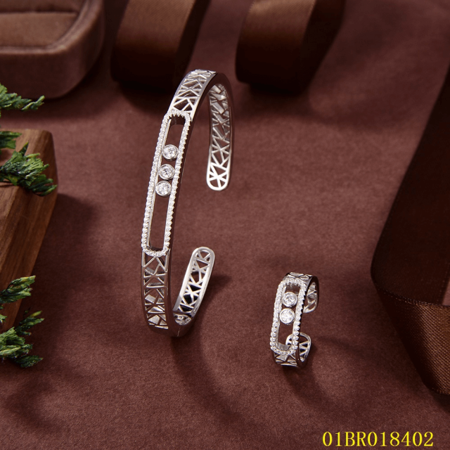 wholesale price Sterling Silver 925 Jewelry bangle ring set