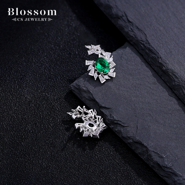 Factory Supply Quality Assurance 925 Sterling Silver Egg Shape Cubic Zirconia Stud Earrings Jewelry For Women