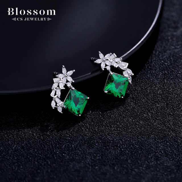 Quality Wholesale Unique Design Gemstone Jewelry Silver Cubic Zirconia Earring For Women