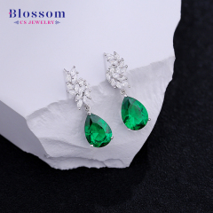 Factory Supply Quality Assurance 925 Sterling Silver Egg Shape Cubic Zirconia Stud Earrings Jewelry For Women