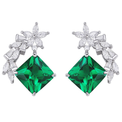 Quality Wholesale Unique Design Gemstone Jewelry Silver Cubic Zirconia Earring For Women