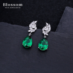 Factory Supply Quality Assurance 925 Sterling Silver Egg Shape Cubic Zirconia Stud Earrings Jewelry For Women