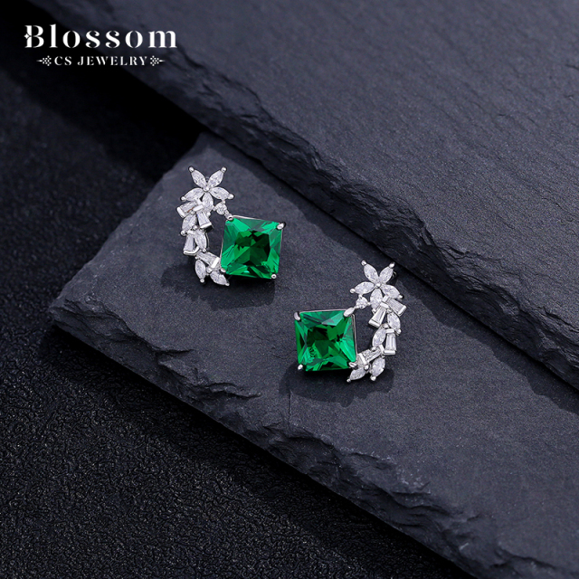 Quality Wholesale Unique Design Gemstone Jewelry Silver Cubic Zirconia Earring For Women