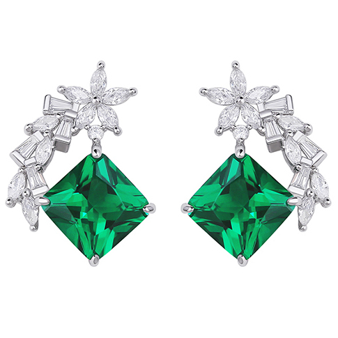 Quality Wholesale Unique Design Gemstone Jewelry Silver Cubic Zirconia Earring For Women