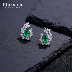 Factory Supply Quality Assurance 925 Sterling Silver Egg Shape Cubic Zirconia Stud Earrings Jewelry For Women