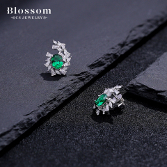 Factory Supply Quality Assurance 925 Sterling Silver Egg Shape Cubic Zirconia Stud Earrings Jewelry For Women