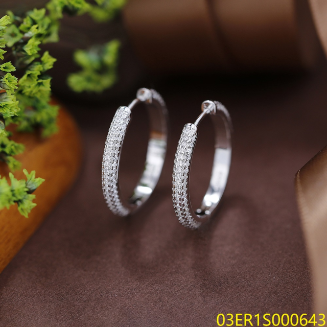 Hot Style Wholesale Luxury Emeralds Women Jewelry 925 Silver Zircon Long Stud Earrings