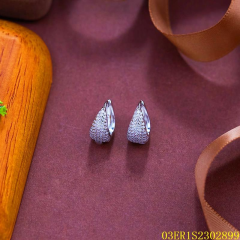 Hot Style Wholesale Luxury Emeralds Women Jewelry 925 Silver Zircon Long Stud Earrings