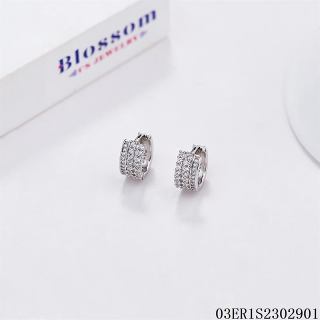 Hot Style Wholesale Luxury Emeralds Women Jewelry 925 Silver Zircon Long Stud Earrings