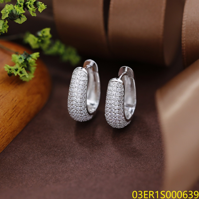 Hot Style Wholesale Luxury Emeralds Women Jewelry 925 Silver Zircon Long Stud Earrings
