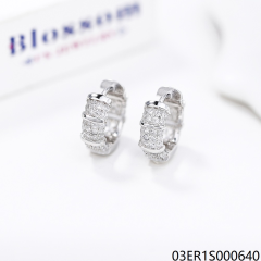 Hot Style Wholesale Luxury Emeralds Women Jewelry 925 Silver Zircon Long Stud Earrings