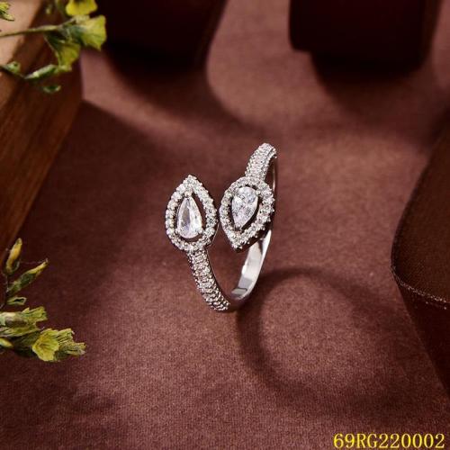 CZ Double Teardrop Open 925 Sterling Silver Ring - Blossom CS Jewelry