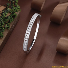 Blossom CS Jewelry 925 Silver Tennis Bangle With Round Cubic Zirconia