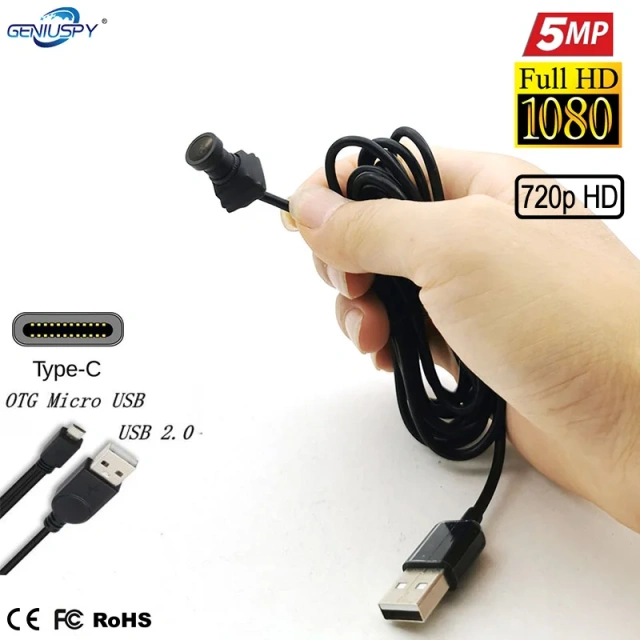 12*12MM 720P 1080P 5MP Smallest Micro Mini USB Camera Module UVC OTG TYPE-C For Bank ATM Machine Kiosk Security CCTV Mini Camera
