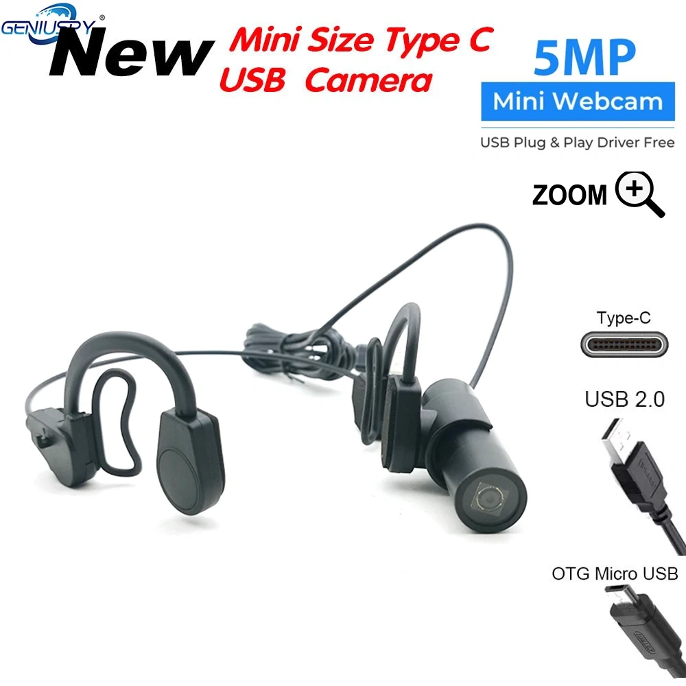 HD 5MP OTG Mini Bullet USB Camera Auto Focus Micro USB Module AF Automatic Focus Lens Android OTG External Small Camera Headset