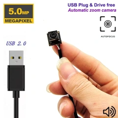 Audio Video HD 5MP 4K 8MP USB Camera Auto Focus Micro UVC Camera Module 500W Mini AF CCTV Cameras Webcam For Windows PC Cam