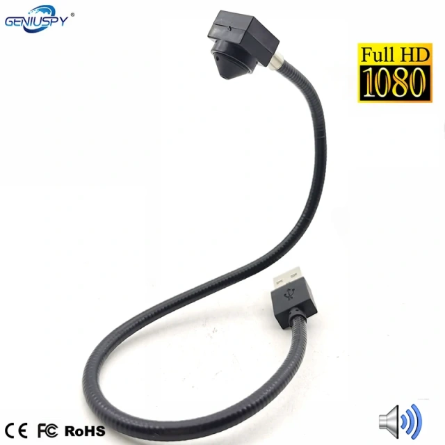 Mini Size 15*15mm New Flexible Cable 1080P Mjpeg 30fps Mini USB Webcam Video Audio Web Camera Miniature for Industry Machine