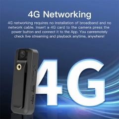 2024 4G Wireless Mini Camera 4K High Definition Phone Remote Video Recorder Worn Police Small Body Cam Night Vision DV Camcorder