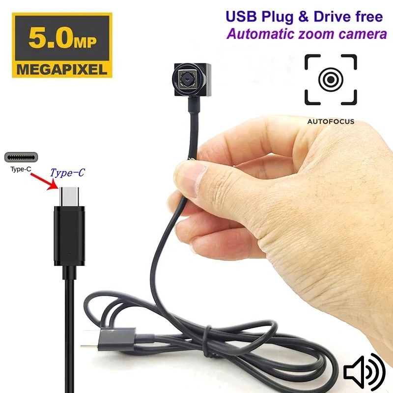 Audio Video HD 5MP 4K 8MP USB Camera Auto Focus Micro UVC Camera Module 500W Mini AF CCTV Cameras Webcam For Windows PC Cam