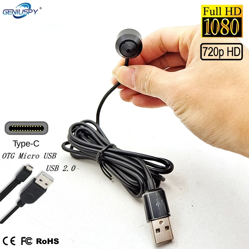 720P 1080P Pin Hole Mini Usb Camera 2.0MP 1920*1080P 720P HD Mini Usb Snake Camera Support Linux Mac Win For Police Equipment