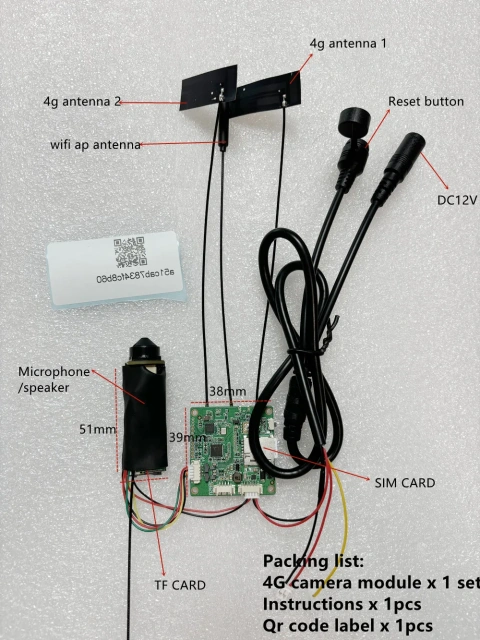 Module DIY 4G SIM Card Mini 1080P Camera IPC Security Surveillance IP Camera 25fps IEMI Change Audio Onvif Cctv Icsee Xmeye