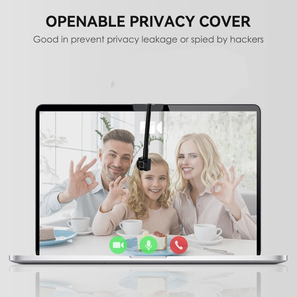 Webcam Middle Screen 4K Adjustable 2MP 5MP 8MP Auto Focus Zoom Mini USB Cam Flipped Sucker Micro USB Camera Audio Eye-to-eye
