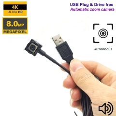 Audio Video HD 5MP 4K 8MP USB Camera Auto Focus Micro UVC Camera Module 500W Mini AF CCTV Cameras Webcam For Windows PC Cam