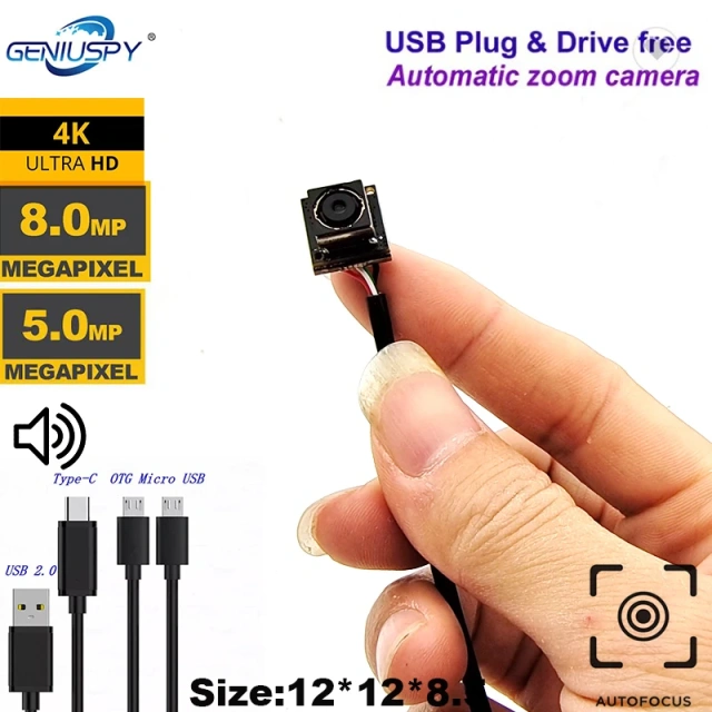 IMX179 4K 8MP 15FPS OTG Mini Camera AF Auto Focus Micro USB Module Camcorder 5MP 30Fps Auto Focus Lens For Android Mobile Phone