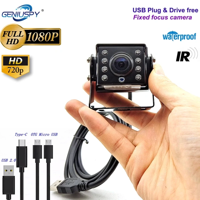 120DEGREE 1080P 720P HD Android OTG Vehicle IP68 Waterproof IR Night Vision USB Car Camera UVC With Metal Housing And Bracket