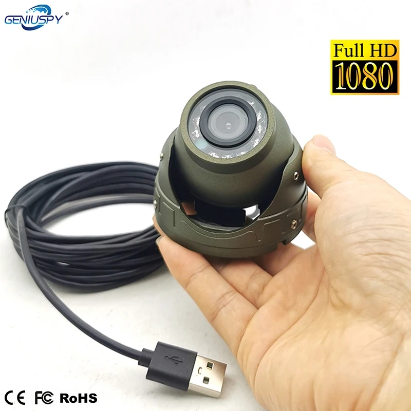 Outdoor Weatherproof 1080P USB Camera UVC OV2710 CMOS 12pcs IR LED Night Vision Dome CCTV Camera Webcam 2MP Linux Windows Mac