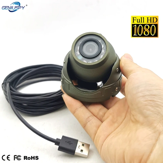 Outdoor Weatherproof 1080P USB Camera UVC OV2710 CMOS 12pcs IR LED Night Vision Dome CCTV Camera Webcam 2MP Linux Windows Mac