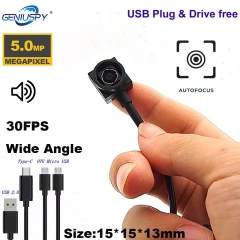 15*15mm Mini Auto Focus Wide Angle USB Webcam Live Broadcast Camera Driver-Free USB Camera Module 12*12mm TYPE-C OTG UVC