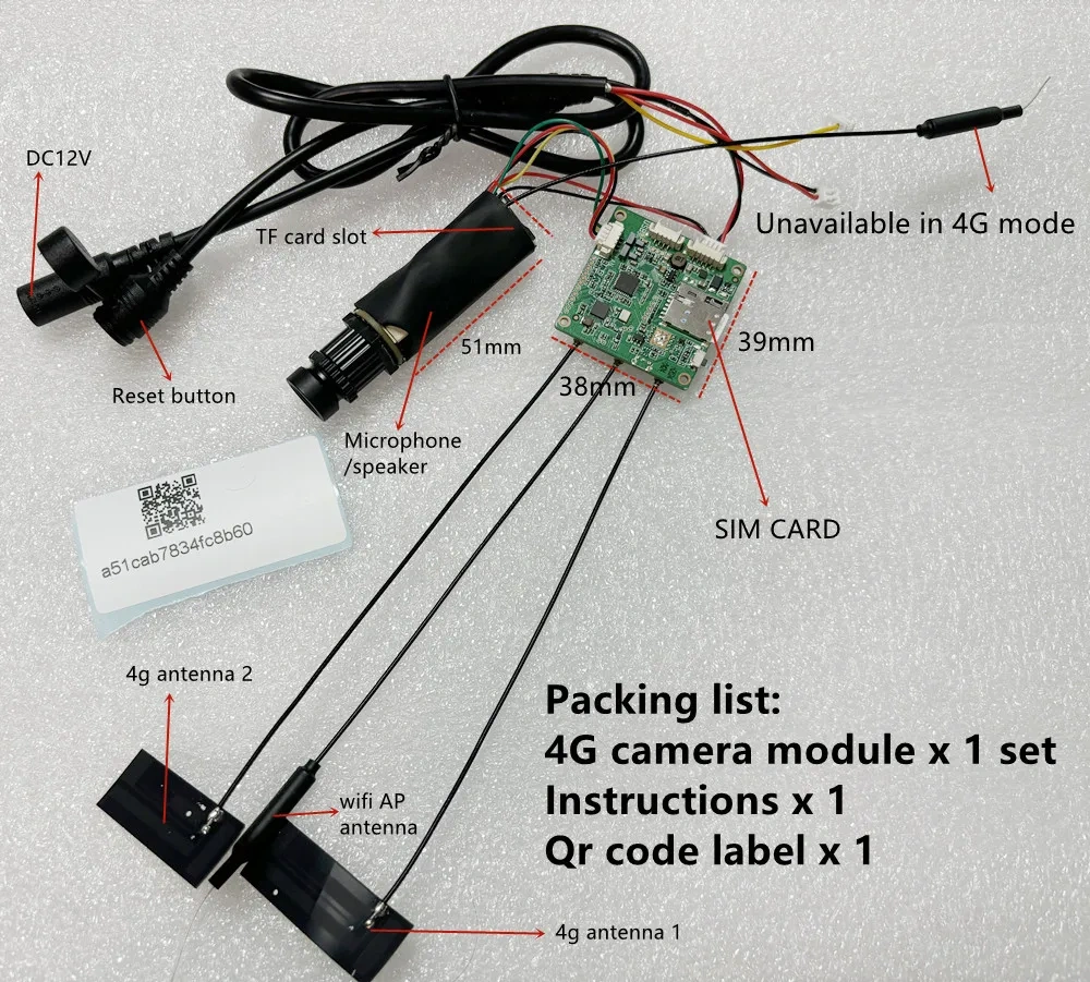 Module DIY 4G SIM Card Mini 1080P Camera IPC Security Surveillance IP Camera 25fps IEMI Change Audio Onvif Cctv Icsee Xmeye