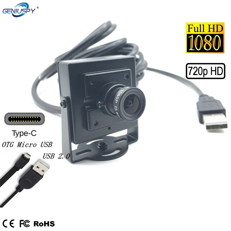 34*34mm 1080P ov2710 720P H62 Mini USB HD Camera Type-C Micro USB Security OTG Camera For ATM Machines Industrial Testing