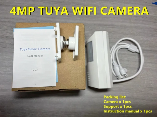 Tuya 6mp Mini wifi Camera 4MP PIR Style Indoor Onvif Built-in Audio TF Card Slot IPC Vision 48pcs 940nm IR LED Smart Security