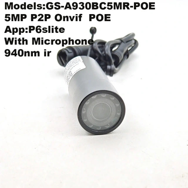 Miniature POE Audio 5MP 4MP 3MP 2MP Infrared No Glow Bullet IR IP Network Camera RJ45 Standard Video Agreement Industry Pipe